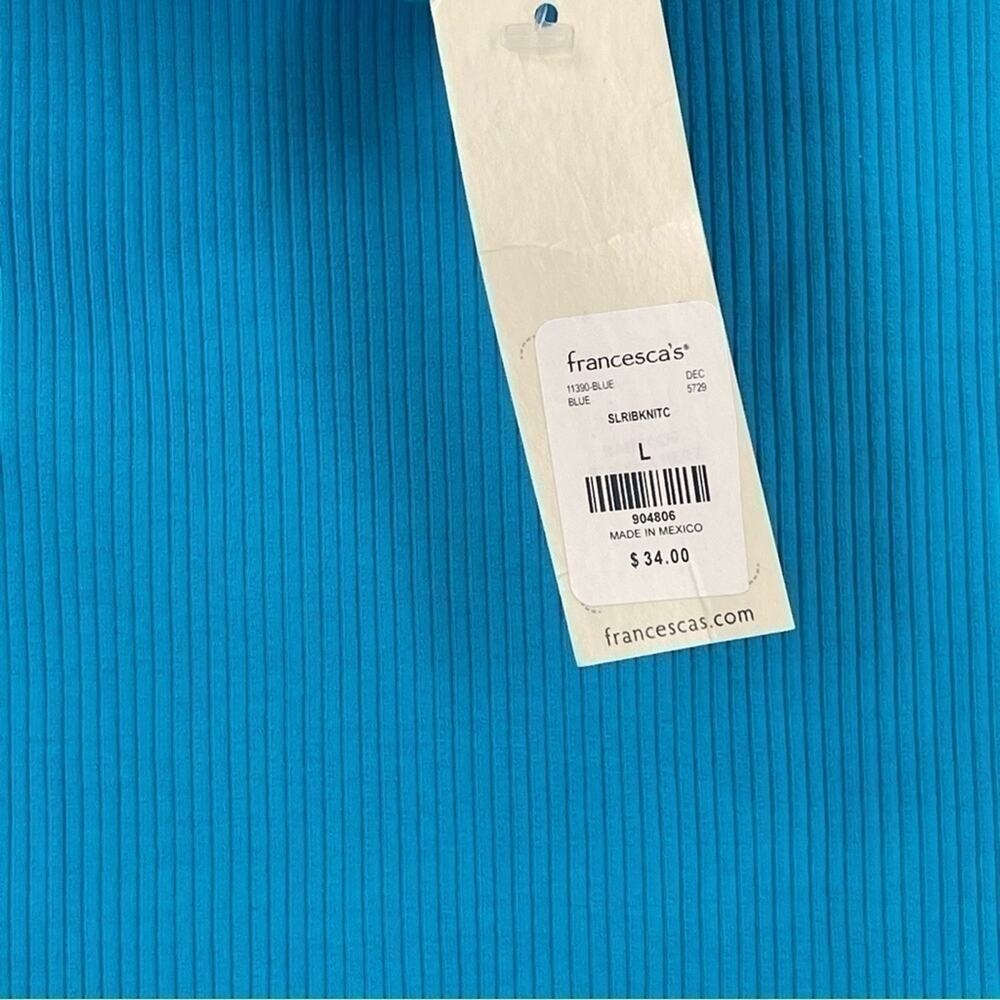 NWT Francesca's mi ami blue Crop Top large - Picture 3 of 6